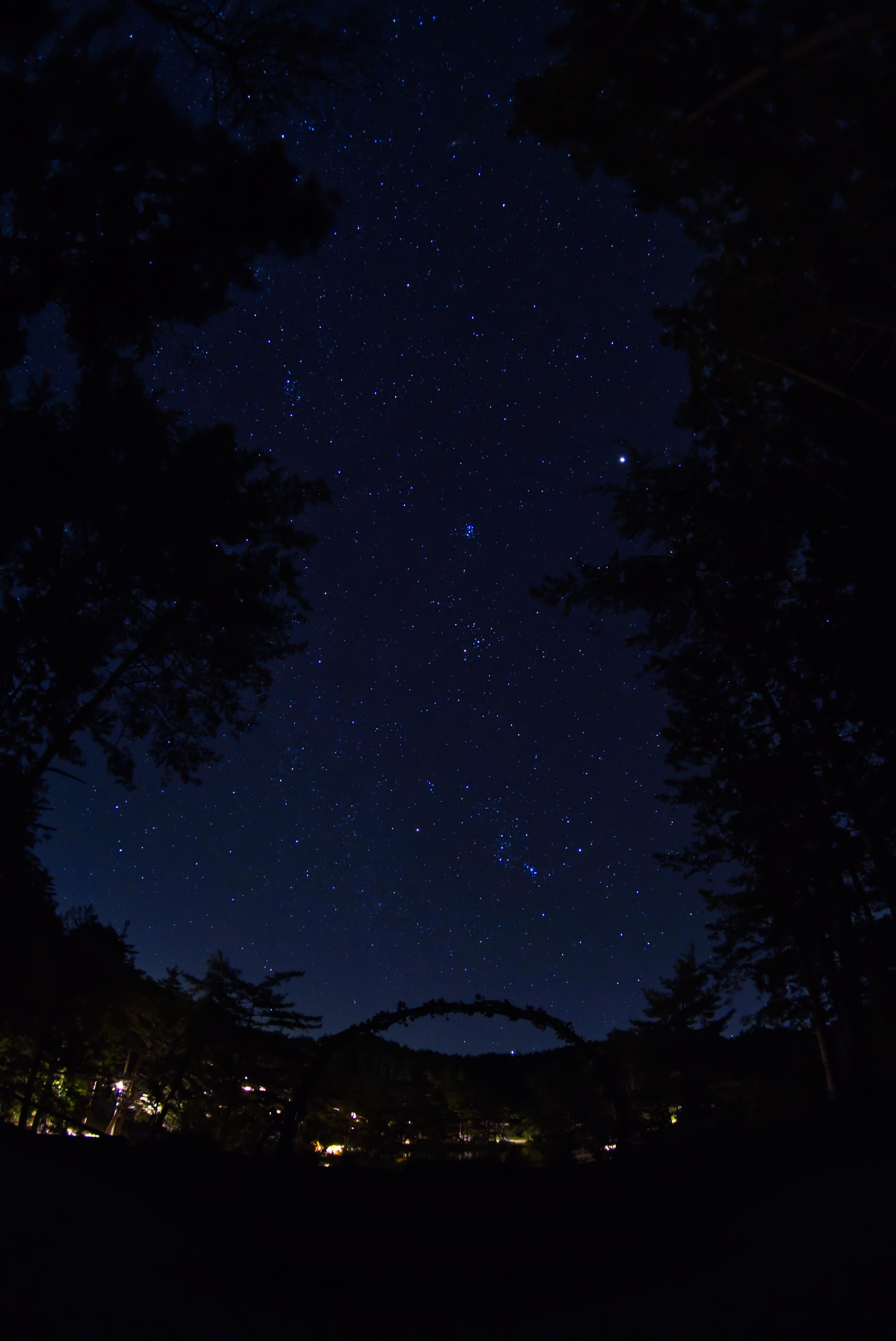 長野のおおぐて湖畔からみえる星空